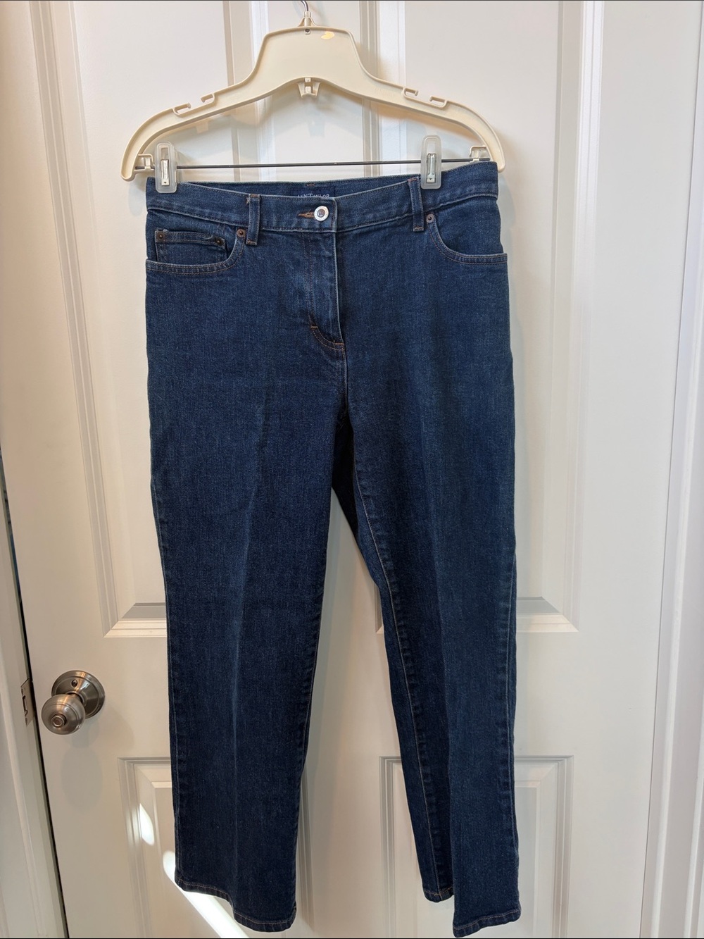 Ann Taylor Dark Blue Straight-Leg Jeans